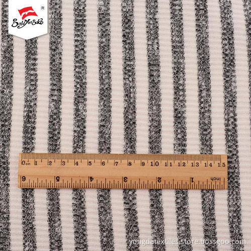 Stripe Design 2x2 Rib Spandex Poly Knit Fabric